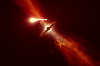 Черная дыра разорвала звезду на рекордно близком расстоянии